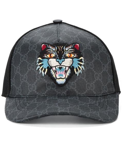 gucci angry cat baseball cap price|Gucci canvas baseball hat.